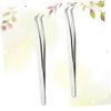 2Pcs Grafting Eyelashes Tweezer Fine Pointed Silver Metal Makeup Tools view 4