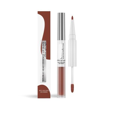 TS TAC-SKY Dual-End Lip Liner & Gloss Pen - 2-in-1 Mirror Shine Lipstick For Women, Easy To Create Perfect Lip Makeup(Coffee color,2PCS)