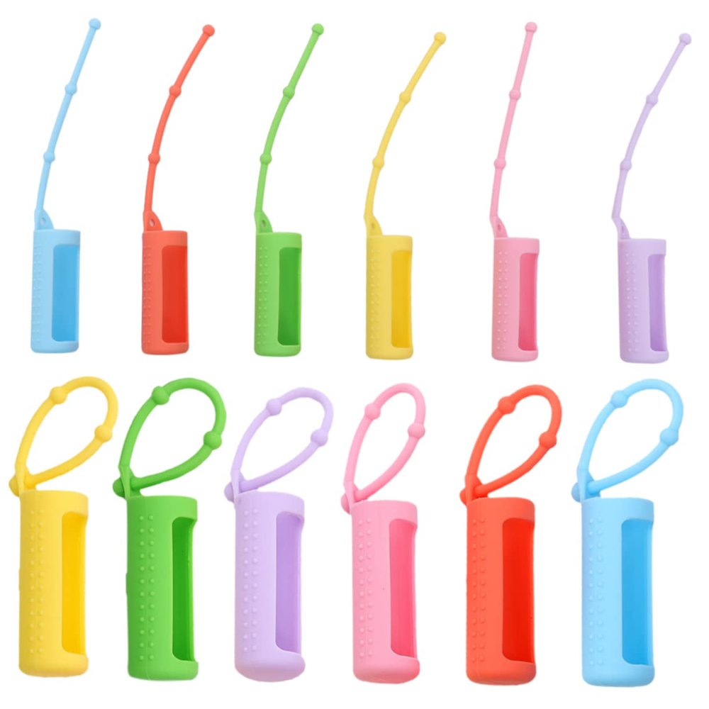 BELLIFFY 12Pcs Silicone Protective Roller Bottle Covers Leak Resistant Sleeve Case for Essential Oil Bottles Travel Business Camping Gift