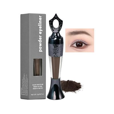 DLZZRS Powder Eyeliner, Multi-Use Eyeliner Powder Long-Wearing & Smudge-Proof Intense Color Easy To Apply, Gentle & Skin-Friendly Formula, Smoothly Outlines The Eye-Liner For Women (#05 Brown)