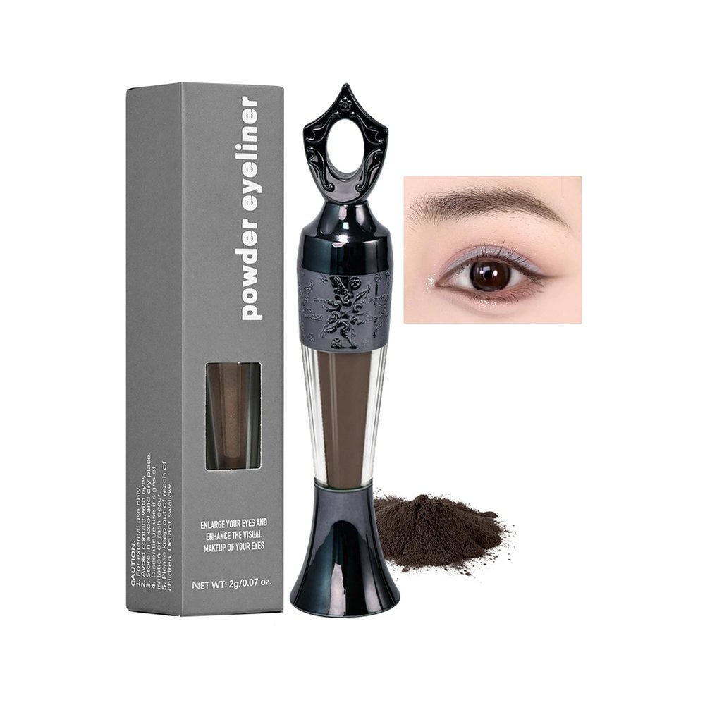 DLZZRS Powder Eyeliner, Multi-Use Eyeliner Powder Long-Wearing & Smudge-Proof Intense Color Easy To Apply, Gentle & Skin-Friendly Formula, Smoothly Outlines The Eye-Liner For Women (#05 Brown)