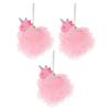 Baluue 3Pcs Cartoon Bath Mesh Shower Balls Portable Exfoliating Loofah for Gentle Skin Cleansing and Rich Quick Dry Pink Unicorn Design for Bathing view 1