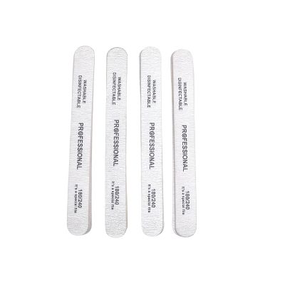 20pcs Nail File Kit Professional Washable & Disinfectable Nail Buffer Grit 100/180/240 Sanding Tools for Acrylic Gel Nails Manicure Pedicure, Reusable Emery Board Set (Gray, 20, Count, 180/240 Grit)