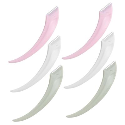 COLLBATH 6pcs Eyebrow Razors for Women and Men Portable Facial Hair Trimmer Stainless Steel Eyebrow Shaver with Curved Blade for Precise Safe Hair Removal and Travel Convenience
