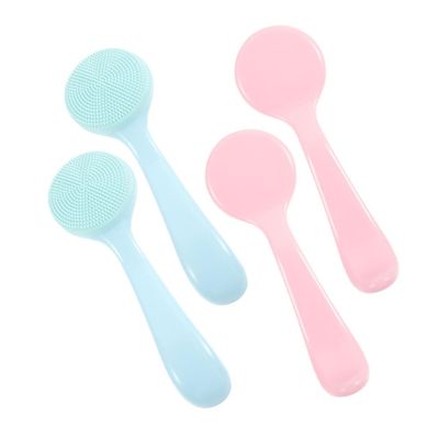 4Pcs Silicone Face Wash Brushes Gentle Cleansing Facial Scrubber Exfoliator for Blackhead Removal Compact Travel Friendly Face Cleansing Tool