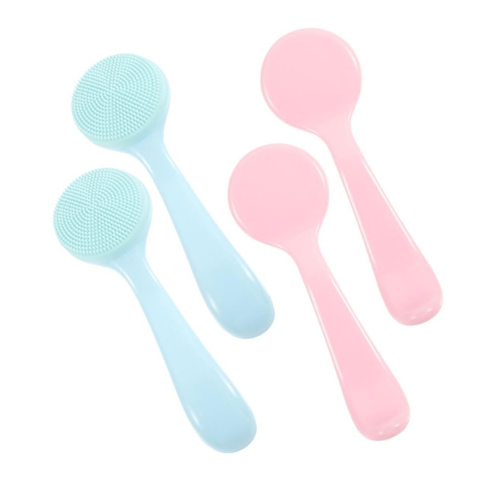 4Pcs Silicone Face Wash Brushes Gentle Cleansing Facial Scrubber Exfoliator for Blackhead Removal Compact Travel Friendly Face Cleansing Tool