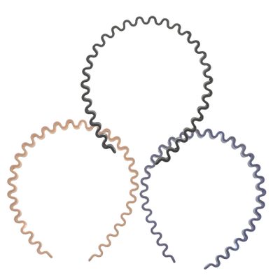 BUTIFULSIC 3pcs Matte Plastic Wave Headbands for Women and Teens Non Slip Thin Hairbands for All Hair Types Comfortable Hair Comb Bands for Face Washing and Daily Styling in Black Khaki