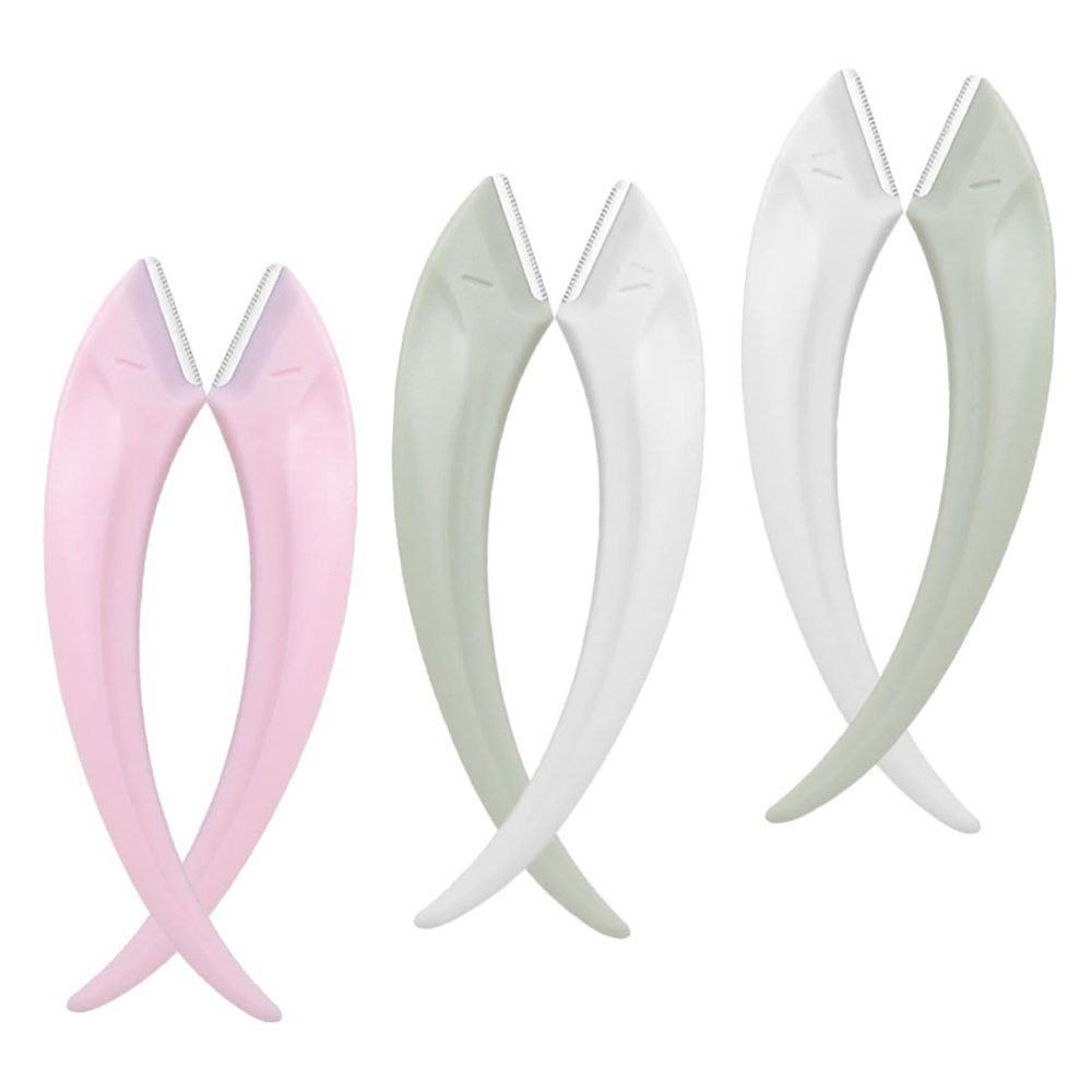 BCOATH 6pcs Eyebrow Razors with Stainless Steel Blades Portable Facial Hair Remover Lightweight Compact Design for Precise Trimming and Smooth Skin Care