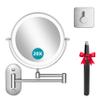 1X/20X Double Sided Wall Mounted Magnifying Mirror with 360 Rotation & 3 Lighting Color, 3200mAh Rechargeable Bathroom Mirror and Adhesive Hooks Heavy Duty 30lb(Max), 5 Pack Wall Hooks view 1