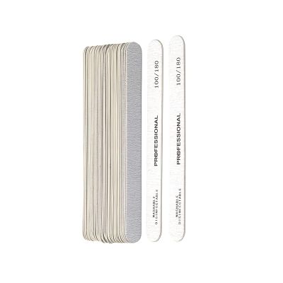 20pcs Nail File Kit Professional Washable & Disinfectable Nail Buffer Grit 100/180/240 Sanding Tools for Acrylic Gel Nails Manicure Pedicure, Reusable Emery Board Set (Gray, 20, Count, 100/180 Grit)