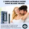 BUV Nose Hair Trimmer for Men with LED Display- 2025 Professional Painless Ear Hair Trimmers for Women, USB Rechargeable Nose Hair Trimmer Clipper  14,000 RPM IPX7 Waterproof Dual Edge Blades, Blue view 3