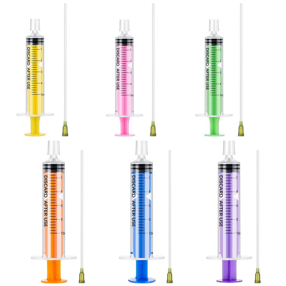 Geiserailie 6 Pcs Perfume Syringe Extractor 5ml 10ml Decant Kit, Rainbow