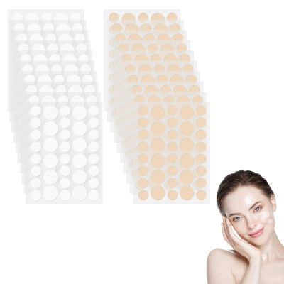 Pimple Patches for Face, 720 Count 2 Size Acne Patches Day and Night, Hydrocolloid Patch Pimple Stickers for Face and Skin Zits Absorbing Patch Covering Zits Blemishes (Skin tone & transparent colour)