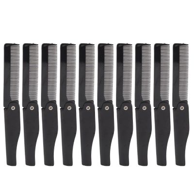 10Pcs Folding Comb Set, Fine Teeth Travel Combs, Durable Plastic, Pocket Size, excellent for Grooming Hair Beard Mustache, Ideal Men