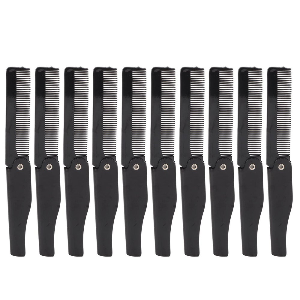 10Pcs Folding Comb Set, Fine Teeth Travel Combs, Durable Plastic, Pocket Size, excellent for Grooming Hair Beard Mustache, Ideal Men