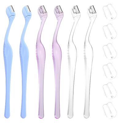 6Pcs Small Eyebrow Razors, Mini Razor for Women Face, 5.1"Eyebrow Trimmer Razer, Mini Eyebrow Trimmer with Safety Cap for Makeup Face Care