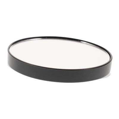 HEALLILY Magnification Small Round Compact Makeup Mirror with Suction Cups Black Wall Mountable Pocket Cosmetic Tool for Bathroom and Travel