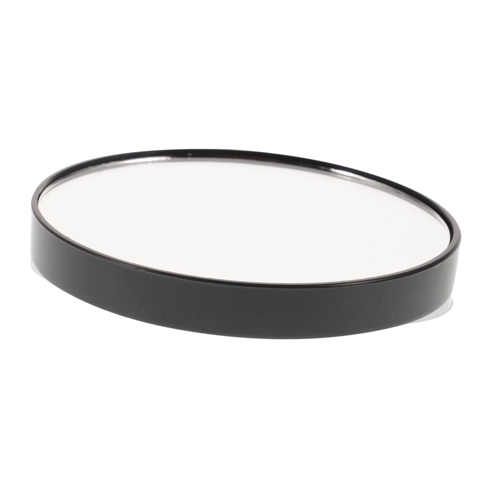 HEALLILY Magnification Small Round Compact Makeup Mirror with Suction Cups Black Wall Mountable Pocket Cosmetic Tool for Bathroom and Travel