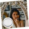 HEALLILY Magnification Small Round Compact Makeup Mirror with Suction Cups Black Wall Mountable Pocket Cosmetic Tool for Bathroom and Travel view 3