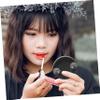 HEALLILY Magnification Small Round Compact Makeup Mirror with Suction Cups Black Wall Mountable Pocket Cosmetic Tool for Bathroom and Travel view 4