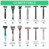 Linkidea Stainless Steel Razor Stand, Shaving Holder Weighted Acrylic Base, Compatible with Gillette ProGlide Power, Merkur 23C, Schick Hydro Sensitive (Silver) view 2