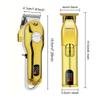 2pcs Men's Premium Wireless Hair Clipper - Precision Shaving and Trimming Machine with USB Charging,Perfect Choice for The Home(Two Gold Set) view 2