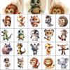 20pcs Funny Animal Temporary Tattoos for Kids, Cool Birthday Party Favors, Cute Decoration Sticker Gifts for Girl Boys Home Activity Class Prizes Carnival Christmas Rewards (Big Eyed Animals) view 2