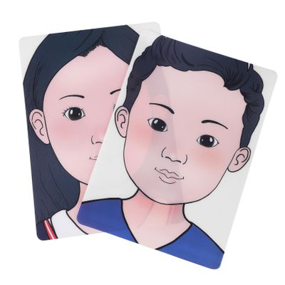 FRCOLOR Reusable Face Paint Practice Board for Boys Plastic Facial Makeup Template with Round Corners Easy to Clean and Washable Makeup Supplies for Beginners and Artists