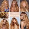 Deep Wave Bundles Human Hair 3 Bundles 16 18 20 Inch Honey Bloned Bundles Color 27 Brazilian Unprocessed Virgin Human Hair Soft Quick Weave Hair for Black Women #27 view 3