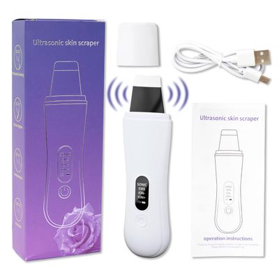 4-in-1 Professional Ultrasonic Skin Scrubber Face Spatula-Pore Cleaner, Blackhead Remover with 4 Modes for Facial Deep Cleansing