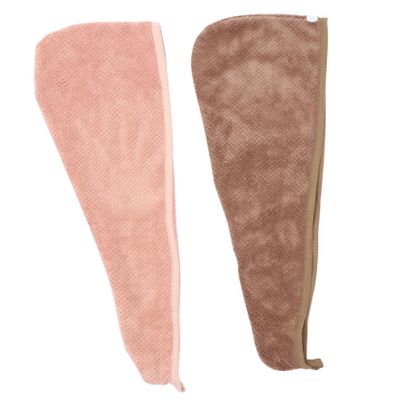 Garneck 2pcs Microfiber Hair Drying Caps Quick Absorbent Shower Wrap Towels for Women Soft Comfortable Elastic Band Fast Drying Hair Wrap