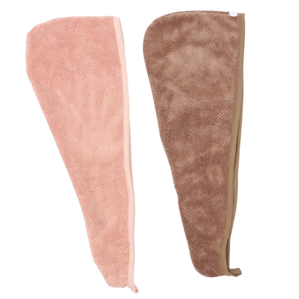 Garneck 2pcs Microfiber Hair Drying Caps Quick Absorbent Shower Wrap Towels for Women Soft Comfortable Elastic Band Fast Drying Hair Wrap