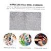 HAPINARY Foldable Shiny Nail Mat with Full Rhinestone Nail Art Desktop Cushion for Manicure Training and Display Protective Table Mat for Techs view 4