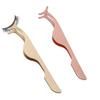 2PCS False Eyelashes Applicator Tool Lash Tweezers for Eyelash Clasters Stainless Steel Remover Clip Curved Lash Extension Tweezers Gold&Rose Gold view 1