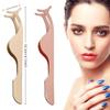 2PCS False Eyelashes Applicator Tool Lash Tweezers for Eyelash Clasters Stainless Steel Remover Clip Curved Lash Extension Tweezers Gold&Rose Gold view 3