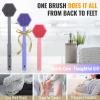 AIMAIAIMAI Silicone Back Scrubber for Shower  21in Extendable Shower Brush with Long Handle  Dual-Sided Back Brush with Non-Slip Grip, Gentle Cleansing & Exfoliation for Men, Women, Elderly (Gray) view 2