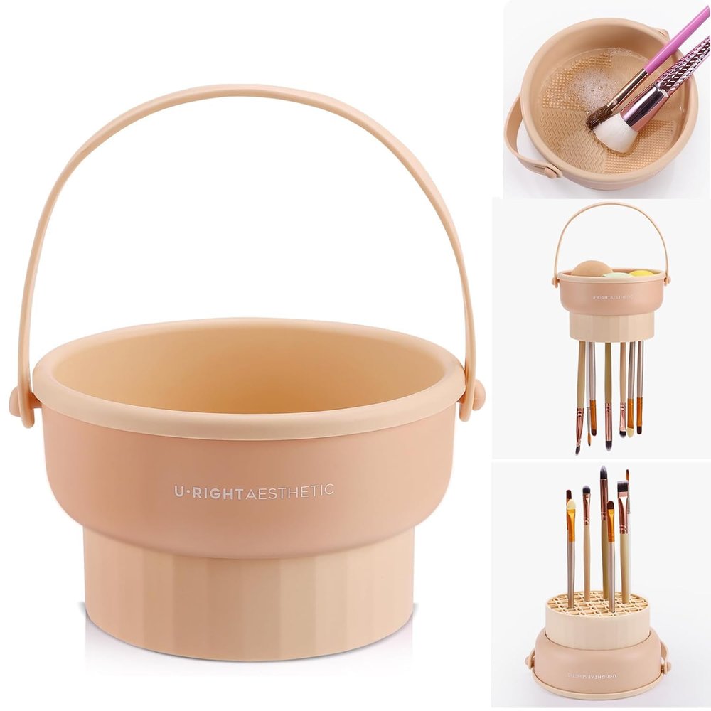 3 in 1 Makeup Brush Cleaner  Wash, Rinse & Dry Tool