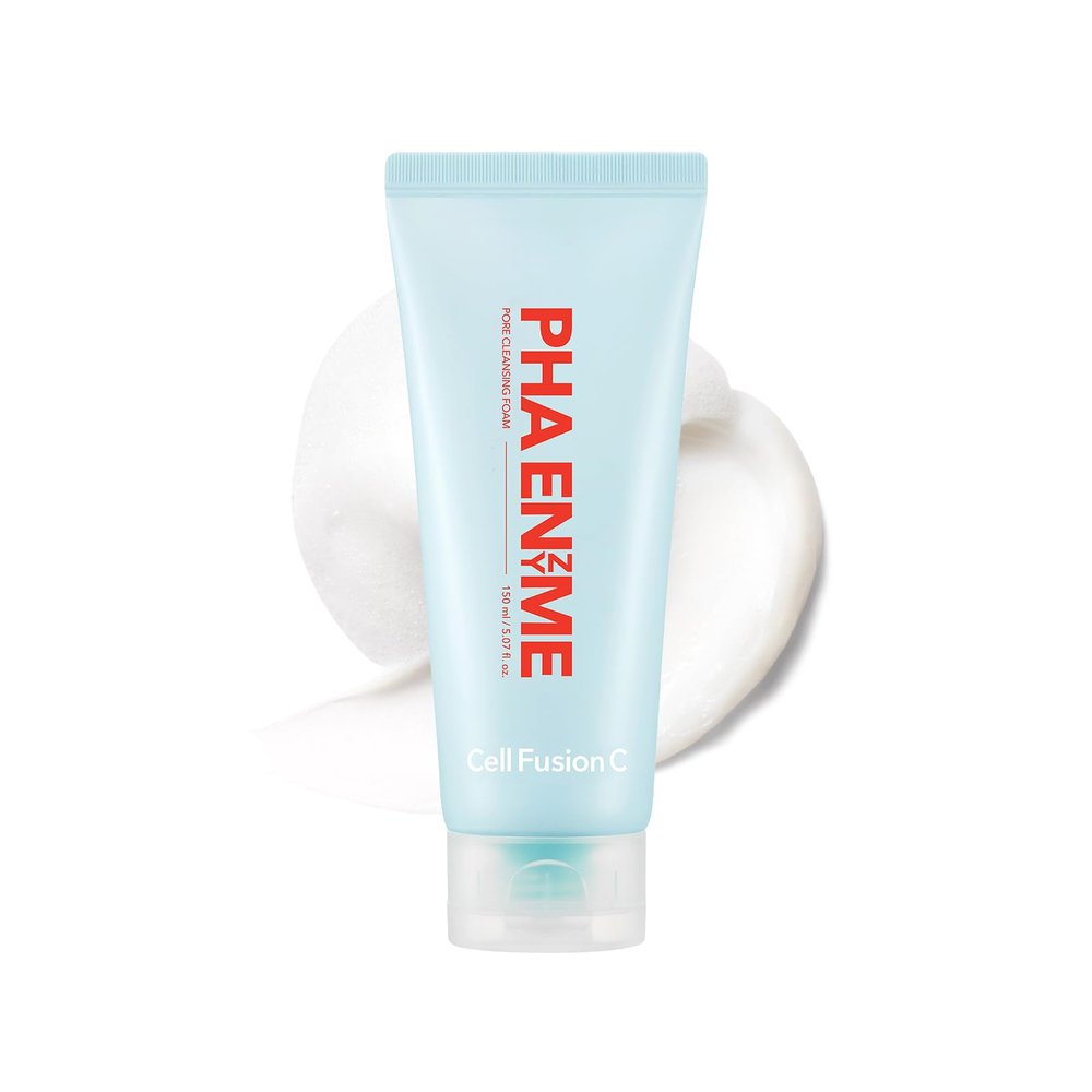 Cell Fusion C PHA Enzyme Pore Cleansing Foam  Face Wash for Acne-prone Skin, Blackheads & Clogged Pores, TOTARAXIN & Papain Enzyme, 5.07 fl.oz / 150ml
