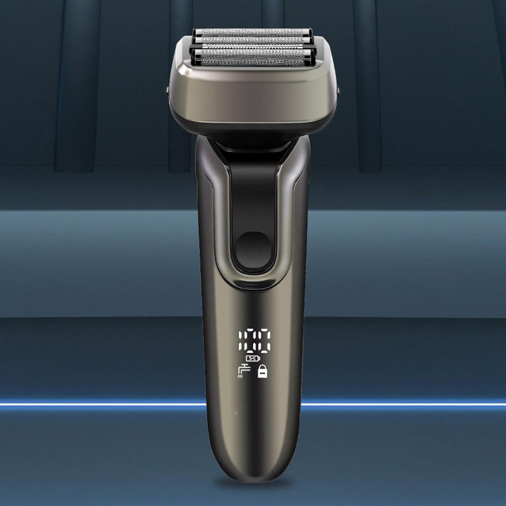 HURRISE Electric Foil Shavers for Men, IPX6 Cordless with LED Display, Wet Dry Shaving,Travel Lock, for Long Thick