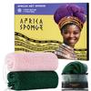 Afro Scrubber African Net Sponge - 2 Pieces Authentic African Wash Cloths - Exfoliating Body Sponges for Showering Forest & BabyPink - Back Scrub Exfoliator Shower Loofah for Body Bath Accessories view 1