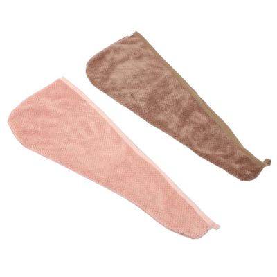 Cabilock 2pcs Microfiber Hair Drying Caps Absorbent Breathable Hair Wrap Towels for Shower Makeup Spa Use Comfortable Thick Coral Fleece