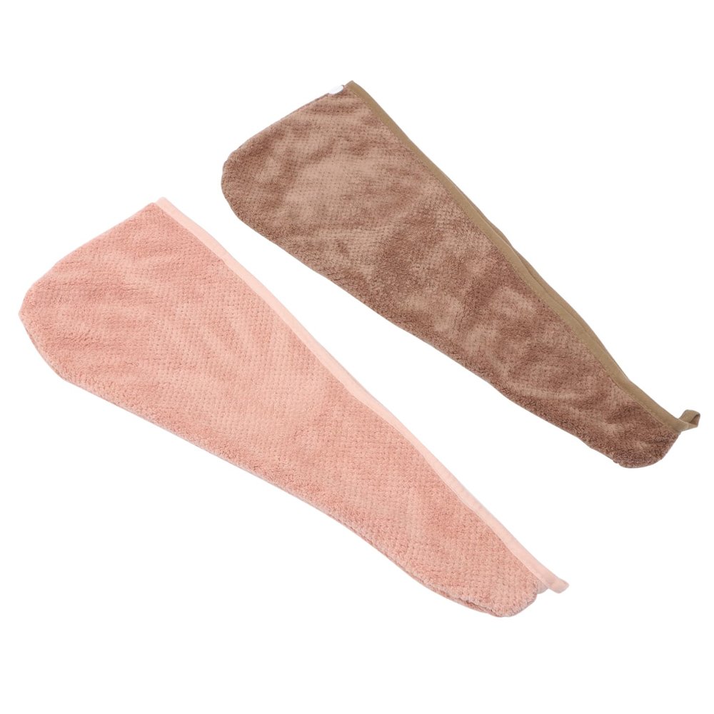 Cabilock 2pcs Microfiber Hair Drying Caps Absorbent Breathable Hair Wrap Towels for Shower Makeup Spa Use Comfortable Thick Coral Fleece