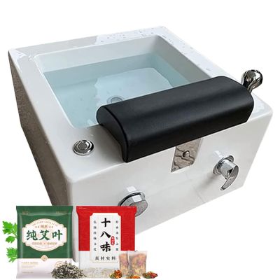 Acrylic Massage Footbath Deep Foot Bath Spa with Massage Acrylic Pedicure Sink Used in Beauty Salons and Nail Salons Salon Acrylic Pedicure Bowl with Water Pump and 60PCS foot bath bags White-Set1