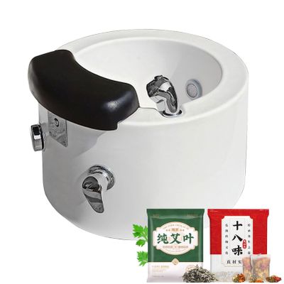 Acrylic Massage Footbath Deep Foot Bath Spa with Massage Acrylic Pedicure Sink Used in Beauty Salons and Nail Salons Salon Acrylic Pedicure Bowl with Water Pump and 60PCS foot bath bags White-Set2