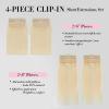 Clip in Short Hair Extensions Real Human Hair,Prokyvity Invisible Human Hair Clip in Extensions Short,(6inch&8inch)4 pieces Mini Extensions for volume or highligh,Platinum Blonde view 2
