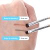 2Pcs Mini Smudge Brush, Eye Makeup Brushes Thin Makeup Brushes for Precision Eyeshadow and Brow, Eyeliner Smudge Brush for Eyeliner Eyeshadow Liquid Concealer Gel view 3