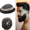 FACE MIRACLE French Lace Toupee for Men Thin Skin Around Mens Human Hair Replacement System Bleached Knots Mens Toupee Hairpieces 6X9#1 Jet Black view 1