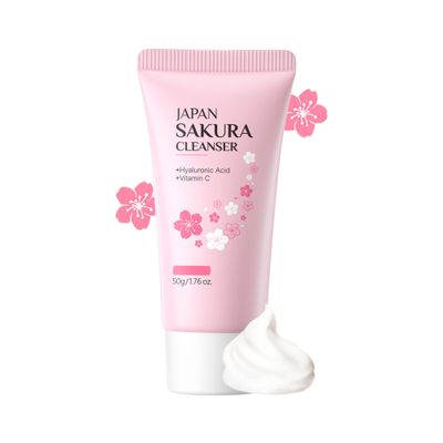 DLZZRS Face Cleanser, Deep Cleaning Foaming Cream, Face Wash Creamy Facial Cleanser Moisturzing Balance Oil Water Mild Facial Cleansing for Dry Skin & Oily Skin Daily Cleaning Remover, 1.76 oz