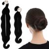 CTEAKOP 2 Pcs Black Hair Bun Maker, Pearl Bun Makers for Women's Hair, Lazy Bun Holders for Women's Hair, Thin Wavy Long Curly Straight Hair view 1