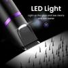 Groin & Body Hair Trimmer for Men - Electric Shaver for Pubic Hair, Chest, Legs - Ball Pubic Groomer, LED Light, Replaceable Ceramic Blade Heads, USB-C Recharge Dock, Waterproof Hygiene Razor, Purple view 2